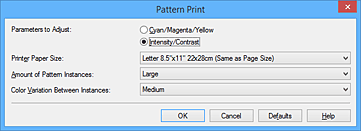 figure:Pattern Print dialog box